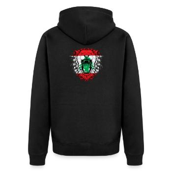 Libanon - Unisex Premium Bio Zip Hoodie - Schwarz - Hinten - Nico (187cm)