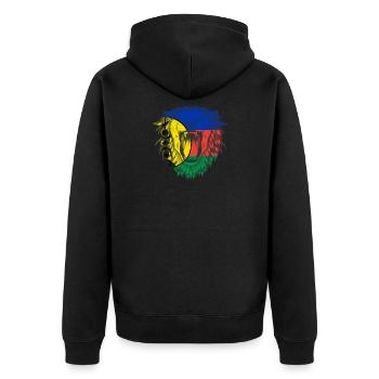 Neukaledonien - Unisex Premium Bio Zip Hoodie - Schwarz - Hinten - Nico (187cm)