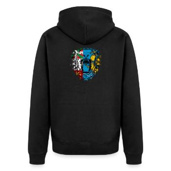 St. Pierre und Miquelon - Unisex Premium Bio Zip Hoodie - Schwarz - Hinten - Nico (187cm)