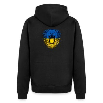 Ukraine - Unisex Premium Organic Zip Hoodie - black - Back - Nico (187cm)