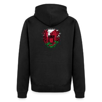 Pays de Galles - Veste à capuche bio Premium Unisexe - noir - Dos - Nico (187cm)