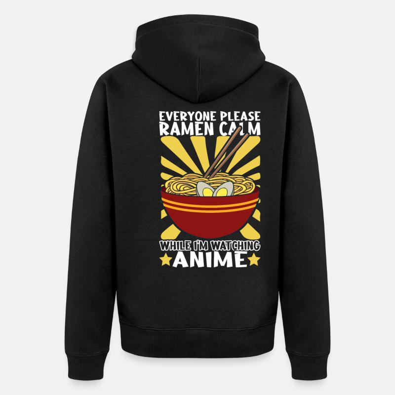 Anime Ramen Manga - Veste à capuche bio Premium Unisexe - noir