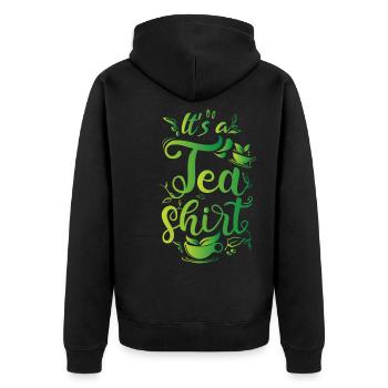 It´s a Tea Shirt - Unisex Premium Bio Zip Hoodie - Schwarz - Hinten - Nico (187cm)