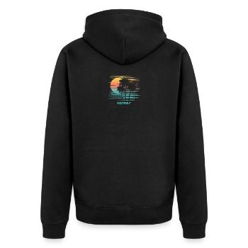 Cannes France Stylish Souvenir Vacation - Unisex Premium Organic Zip Hoodie - black - Back - Nico (187cm)
