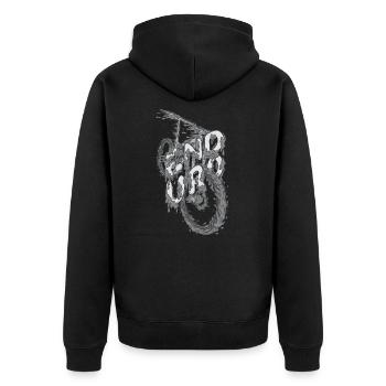 Tour de boue - Veste à capuche bio Premium Unisexe - noir - Dos - Nico (187cm)