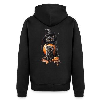 Sorcières chat gobelin Halloween Art Design - Veste à capuche bio Premium Unisexe - noir - Dos - Nico (187cm)