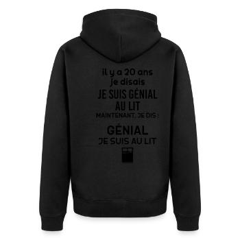 Papa Citation Marrante Pour Anniversaire - Veste à capuche bio Premium Unisexe - noir - Dos - Nico (187cm)
