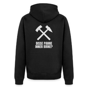 Bisse Panne Inner Birne? Schlägel Und Eisen - Unisex Premium Bio Zip Hoodie - Schwarz - Hinten - Nico (187cm)