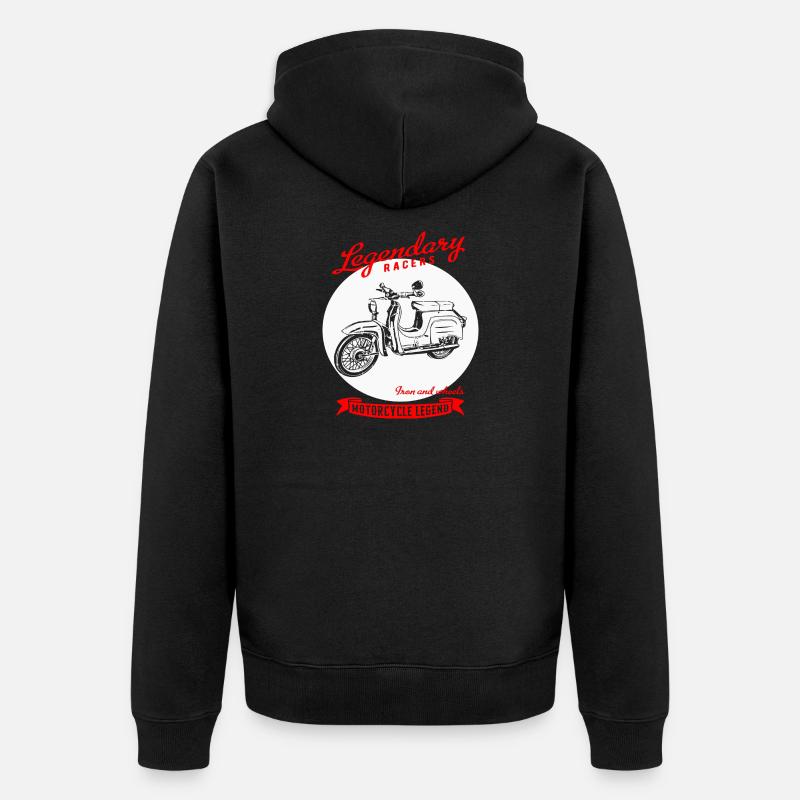 Simson Schwalbe Moped DDR - Unisex Premium Bio Zip Hoodie - Schwarz