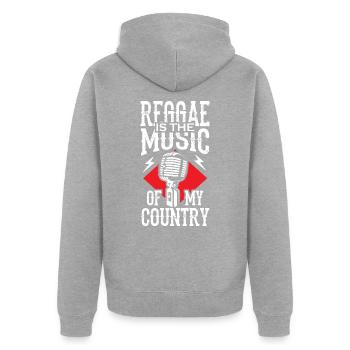 Reggae is the Music of my Country - Unisex Premium Bio Zip Hoodie - Grau meliert - Hinten - Nico (187cm)