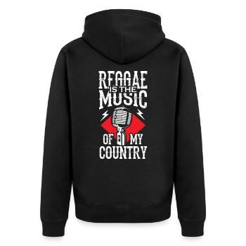 Reggae is the Music of my Country - Unisex Premium Bio Zip Hoodie - Schwarz - Hinten - Nico (187cm)