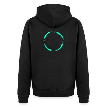 Kreis Türkis Design Neu Variante Vektor Rund - Veste à capuche bio Premium Unisexe - noir - Dos - Nico (187cm)