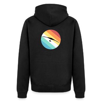 Hang glider - Unisex Premium Organic Zip Hoodie - black - Back - Nico (187cm)