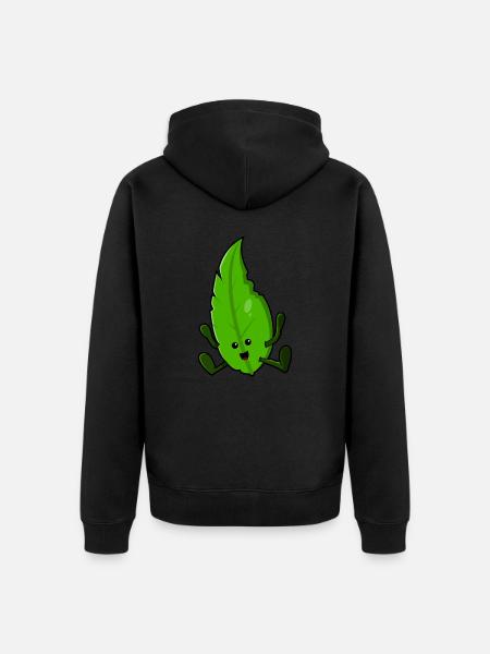 Happy Leaf - Unisex Premium Organic Zip Hoodie - black