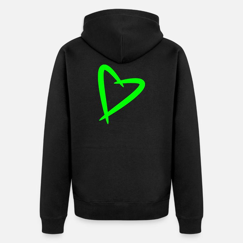 Conception d'amour de coeur - Veste à capuche bio Premium Unisexe - noir