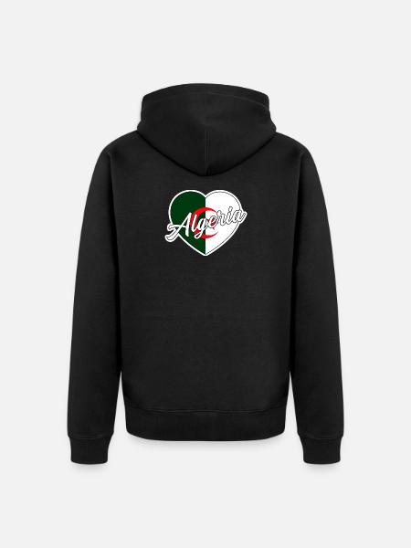 Algeria - Unisex Premium Organic Zip Hoodie - black