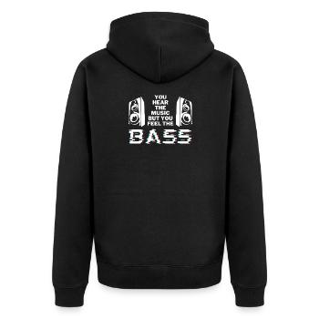 Feel the Bass Bassist Gitarre Konzert Rock Metal - Unisex Premium Organic Zip Hoodie - black - Back - Nico (187cm)