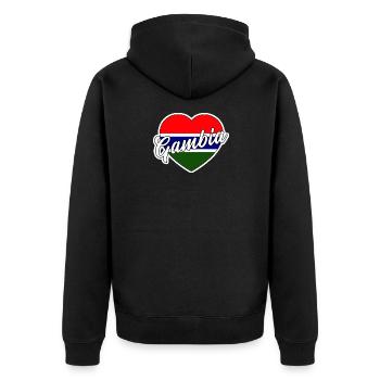 Gambie - Veste à capuche bio Premium Unisexe - noir - Dos - Nico (187cm)