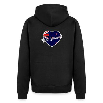 Nouvelle-Zélande - Veste à capuche bio Premium Unisexe - noir - Dos - Nico (187cm)
