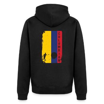 Kolumbien Tejo Nationalmannschaft Championship - Unisex Premium Bio Zip Hoodie - Schwarz - Hinten - Nico (187cm)