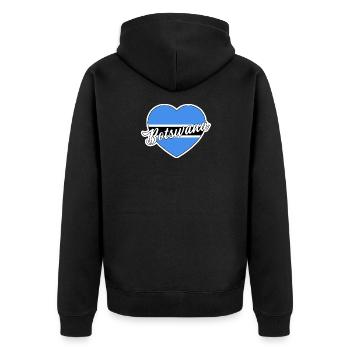 Botswana - Unisex Premium Bio Zip Hoodie - Schwarz - Hinten - Nico (187cm)