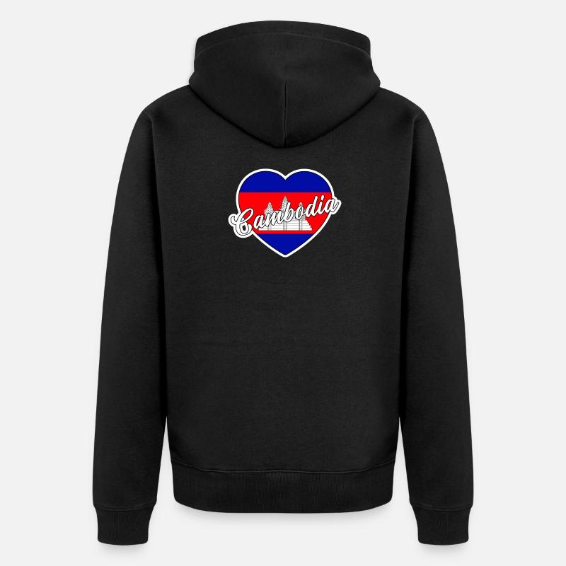 Kambodscha - Unisex Premium Bio Zip Hoodie - Schwarz