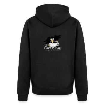 Oily Bird Catches The Healthy Fats OlivenÖl Kaffee - Unisex Premium Bio Zip Hoodie - Schwarz - Hinten - Nico (187cm)