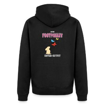 Footvolley Ostern Footvolleyspielerin Oster Outfit - Unisex Premium Bio Zip Hoodie - Schwarz - Hinten - Nico (187cm)