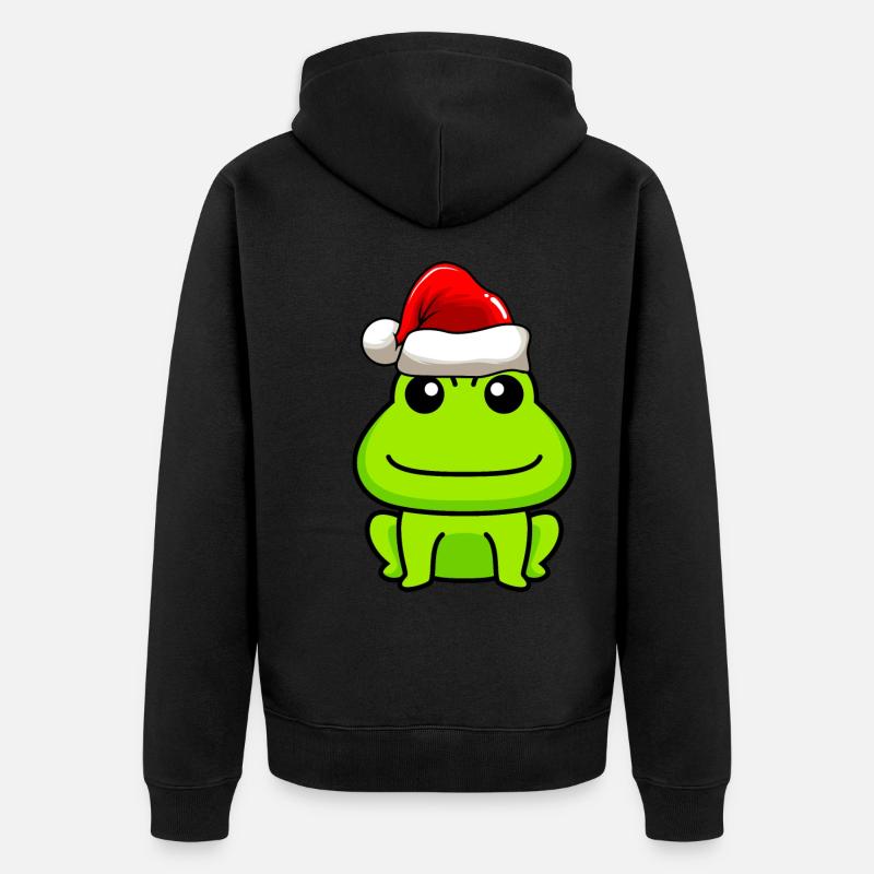 Grenouille Comic Noël - Veste à capuche bio Premium Unisexe - noir