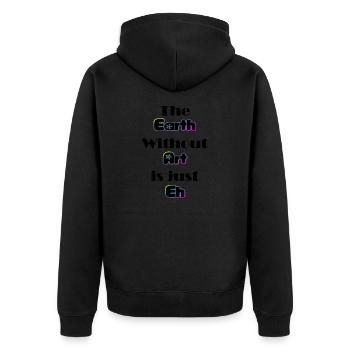 Earth without art - Unisex Premium Organic Zip Hoodie - black - Back - Nico (187cm)