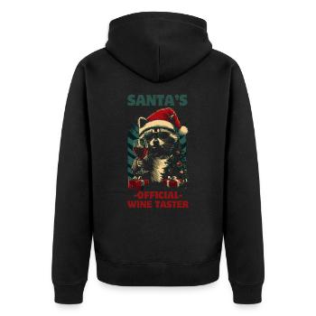 raton laveur Noël vin drôle de dicton - Veste à capuche bio Premium Unisexe - noir - Dos - Nico (187cm)