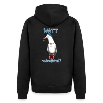 Watt en randonnée? Seagull Captain Sea - Veste à capuche bio Premium Unisexe - noir - Dos - Nico (187cm)