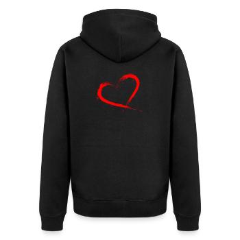 Herz Design Bürste Rot Neu Vektorgrafik - Veste à capuche bio Premium Unisexe - noir - Dos - Nico (187cm)