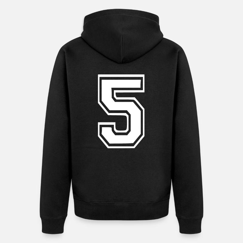5 - Unisex Premium Bio Zip Hoodie - Schwarz