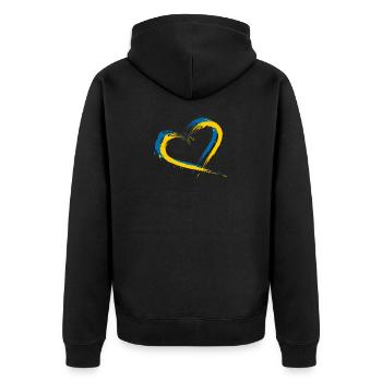 Coeur brosse drapeau vecteur drapeau Suède - Veste à capuche bio Premium Unisexe - noir - Dos - Nico (187cm)