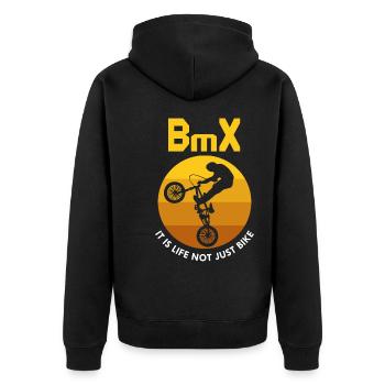 BMX Idea Gift Humor - Unisex Premium Organic Zip Hoodie - black - Back - Nico (187cm)