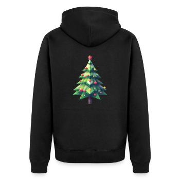 Polygon Christmas Magic: The Multifaceted - Unisex Premium Organic Zip Hoodie - black - Back - Nico (187cm)