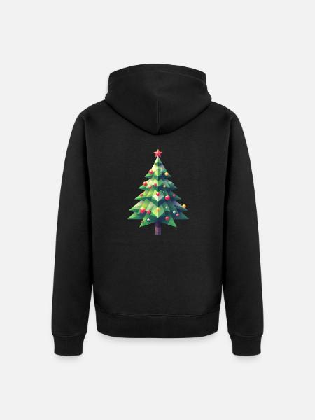 Polygon Christmas Magic: The Multifaceted - Unisex Premium Organic Zip Hoodie - black