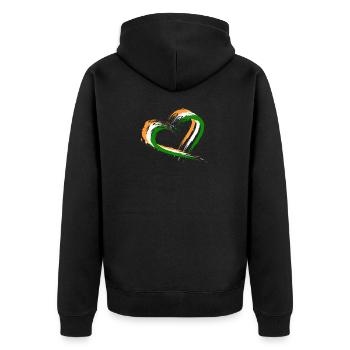 Heart Brush Flag India Design New Vector Flag - Unisex Premium Organic Zip Hoodie - black - Back - Nico (187cm)