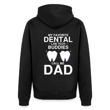 Dental laboratory and dental technology for dental clinics - Unisex Premium Organic Zip Hoodie - black - Back - Nico (187cm)