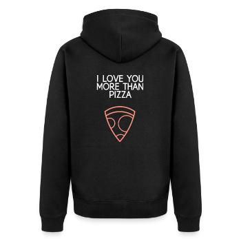 I Love You More Than Pizza - Unisex Premium Organic Zip Hoodie - black - Back - Nico (187cm)