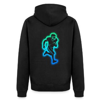 Joueurs de football américain Hommes Garçons Football - Veste à capuche bio Premium Unisexe - noir - Dos - Nico (187cm)