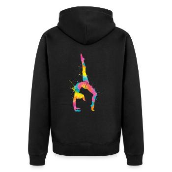 Gymnast Gymnastics Handstand Children Girls Gymnastics - Unisex Premium Organic Zip Hoodie - black - Back - Nico (187cm)