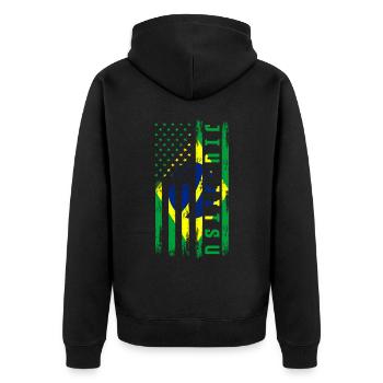 Jiu-Jitsu - Unisex Premium Bio Zip Hoodie - Schwarz - Hinten - Nico (187cm)