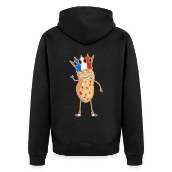 Hello Peanut France Paris Salutations Français - Veste à capuche bio Premium Unisexe - noir - Dos - Nico (187cm)