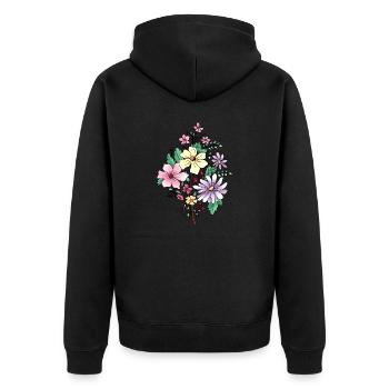 Fleur - Veste à capuche bio Premium Unisexe - noir - Dos - Nico (187cm)