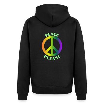 Peace Blease - Unisex Premium Organic Zip Hoodie - black - Back - Nico (187cm)