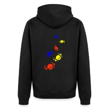 Icône Saturne - Veste à capuche bio Premium Unisexe - noir - Dos - Nico (187cm)