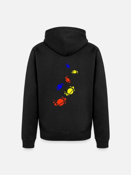 Saturn Icon icon - Unisex Premium Organic Zip Hoodie - black