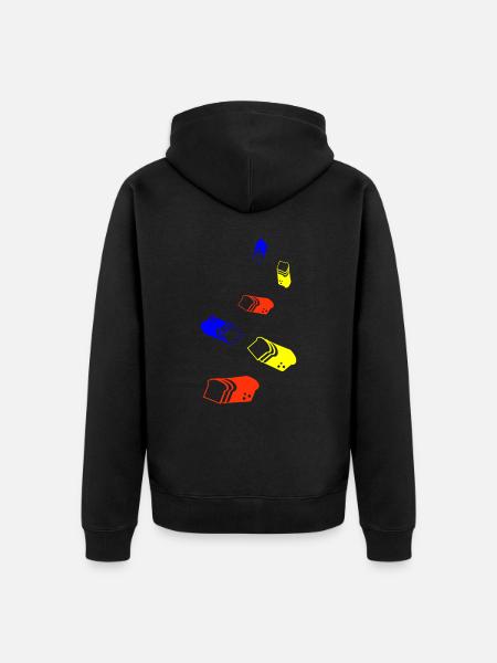 Bread icon symbol - Unisex Premium Organic Zip Hoodie - black